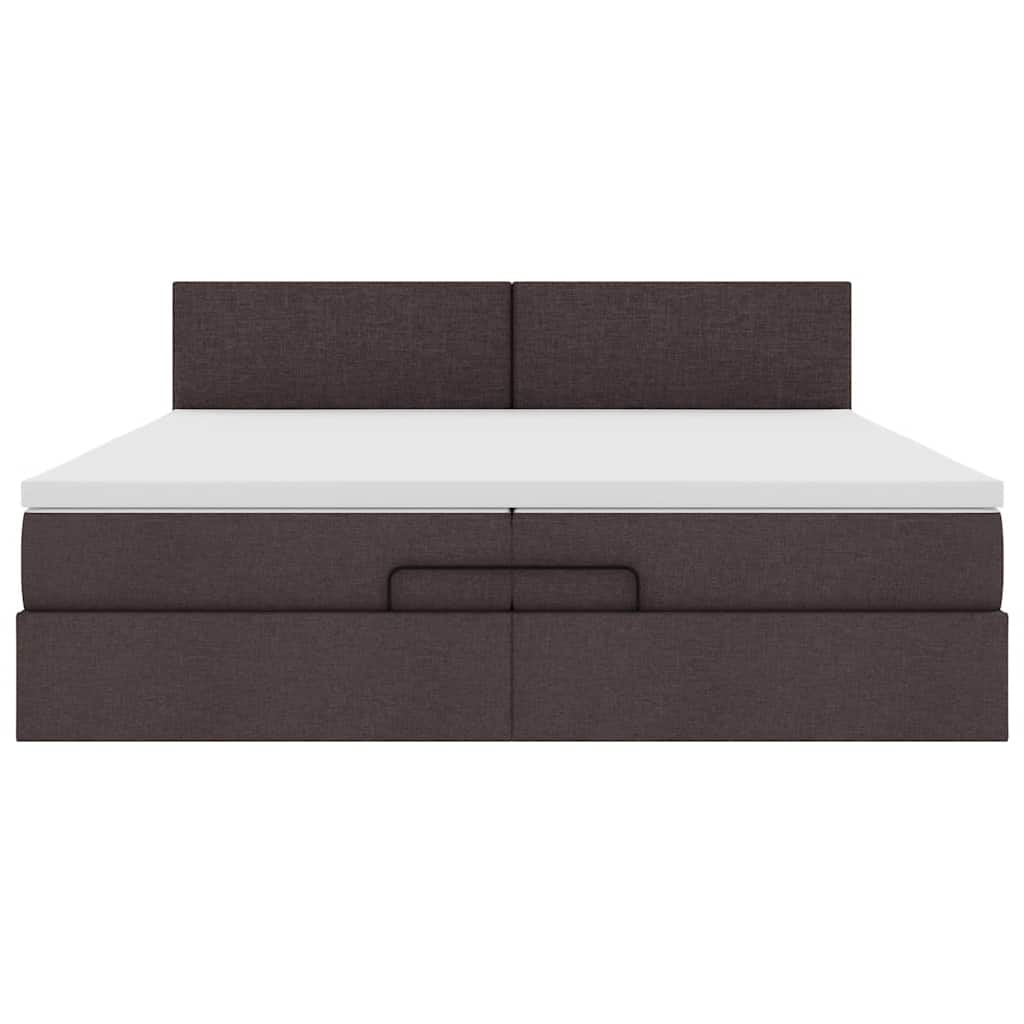 Ottoman bed met matras 200x200 cm stof donkerbruin