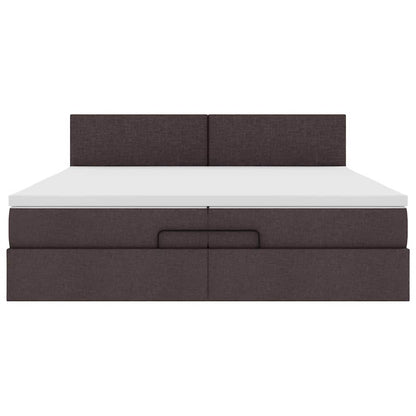 Ottoman bed met matras 200x200 cm stof donkerbruin