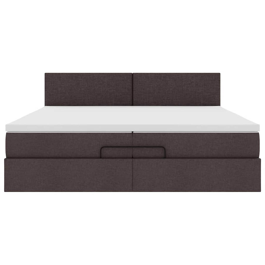 Ottoman bed met matras 200x200 cm stof donkerbruin