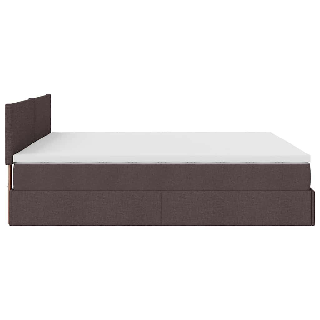 Ottoman bed met matras 200x200 cm stof donkerbruin