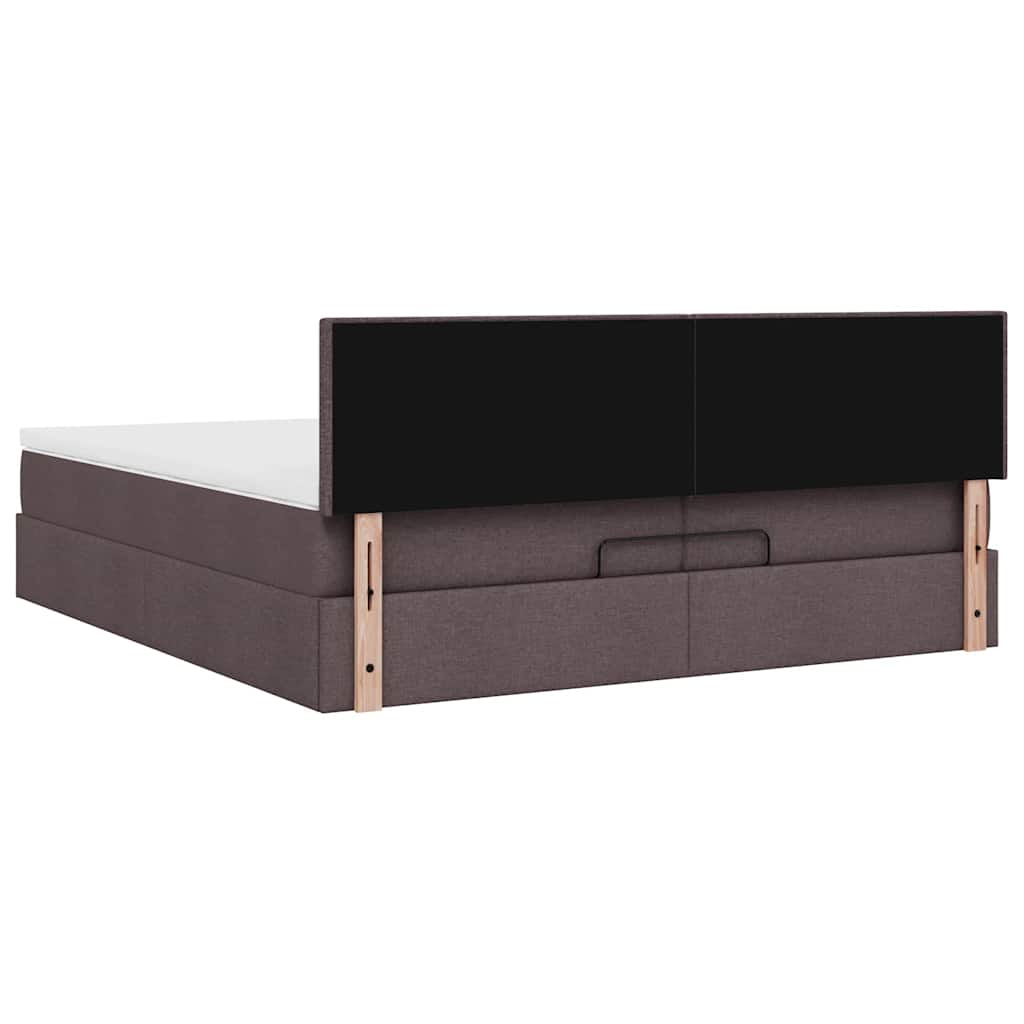 Ottoman bed met matras 200x200 cm stof donkerbruin