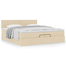 Ottoman bed met matras 200x200 cm stof crèmekleurig
