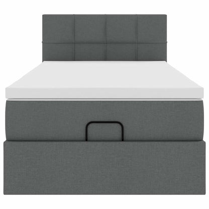Ottoman bed met matras 80x200cm stof donkergrijs