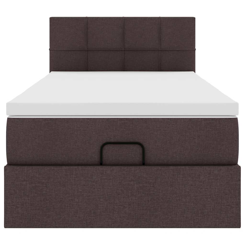 Ottoman bed met matras 80x200cm stof donkerbruin