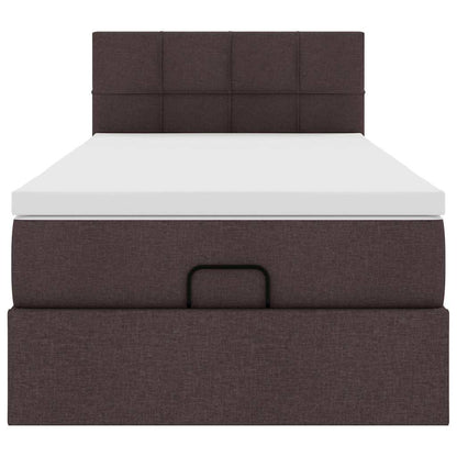 Ottoman bed met matras 80x200cm stof donkerbruin