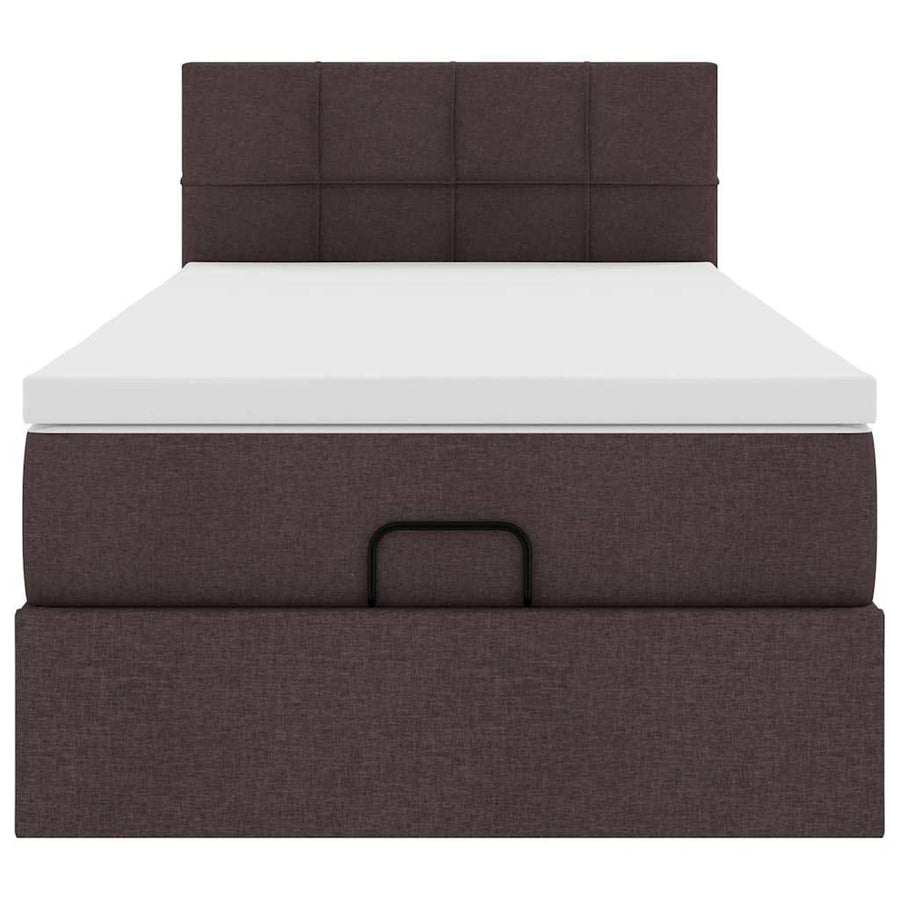 Ottoman bed met matras 80x200cm stof donkerbruin