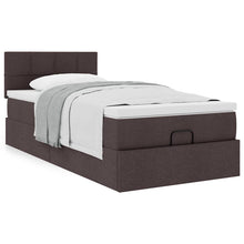 Ottoman bed met matras 80x200cm stof donkerbruin