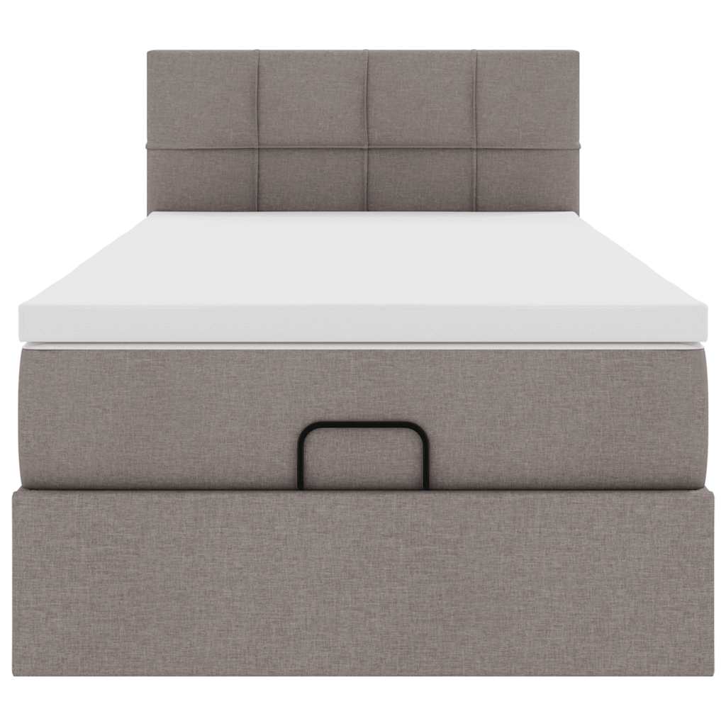 Ottoman bed met matras 80x200cm stof taupe