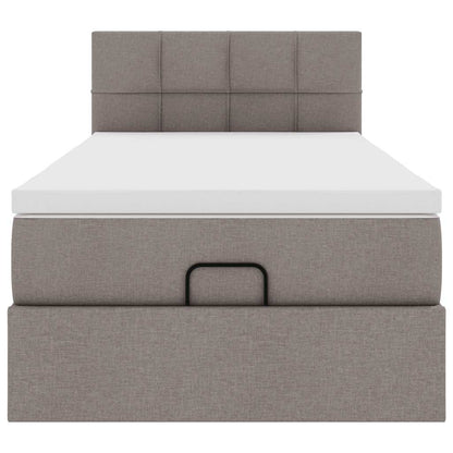 Ottoman bed met matras 80x200cm stof taupe