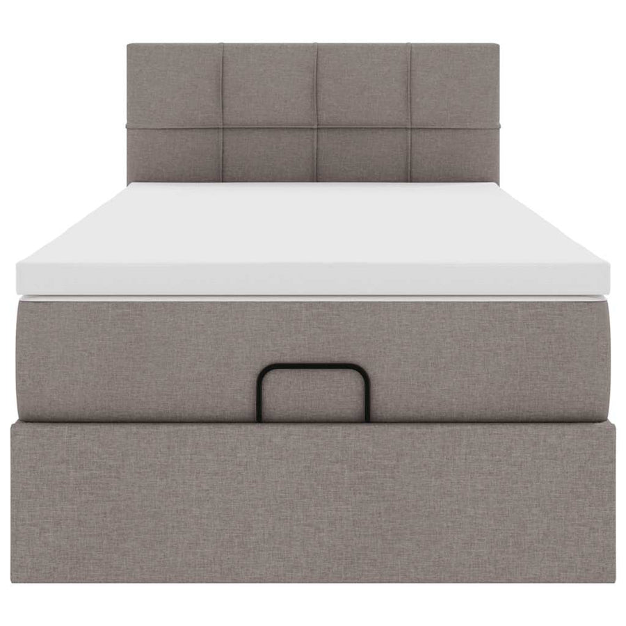 Ottoman bed met matras 80x200cm stof taupe