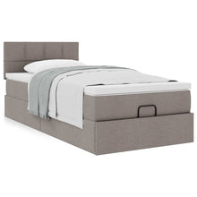 Ottoman bed met matras 80x200cm stof taupe