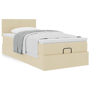 Ottoman bed met opbergruimte 80x200 cm crèmekleurig
