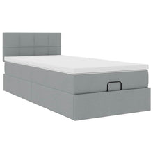 Ottoman bed met matras 90x190cm stof lichtgrijs