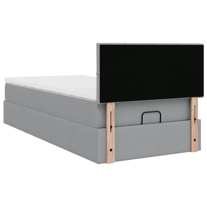 Ottoman bed met matras 90x190cm stof lichtgrijs