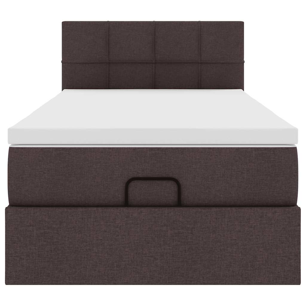 Ottoman bed met matras 90x190cm stof donkerbruin