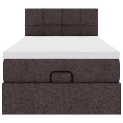 Ottoman bed met matras 90x190cm stof donkerbruin