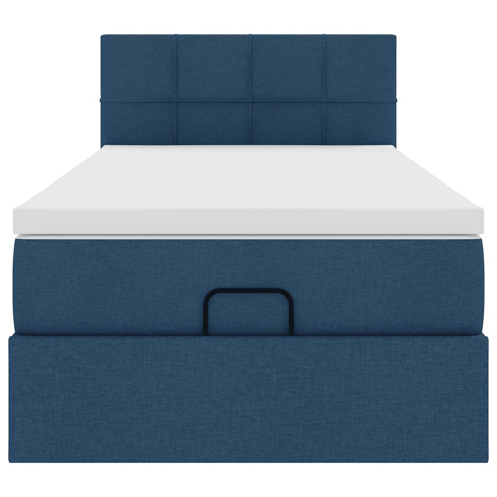 Ottoman bed met matras 90x190cm stof blauw