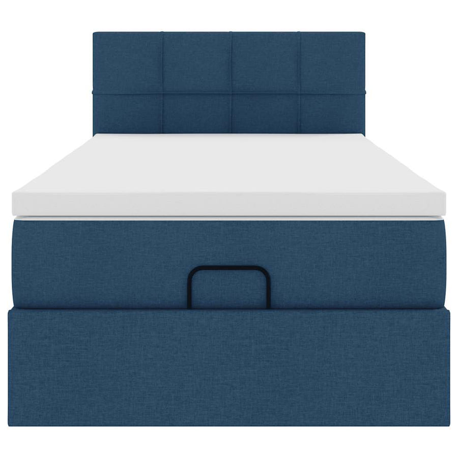 Ottoman bed met matras 90x190cm stof blauw