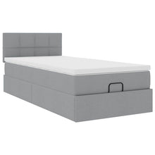 Ottoman bed met matras 90x200cm stof lichtgrijs