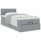 Bed with mattress 90x200 cm light grey fabric