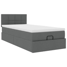 Ottoman bed met matras 90x200cm stof donkergrijs