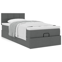 Ottoman bed met matras 90x200cm stof donkergrijs