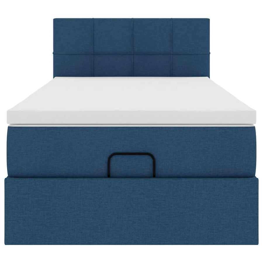 Ottoman bed met matras 90x200cm stof blauw