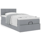 Bed 100x200 cm stof lichtgrijs met matras