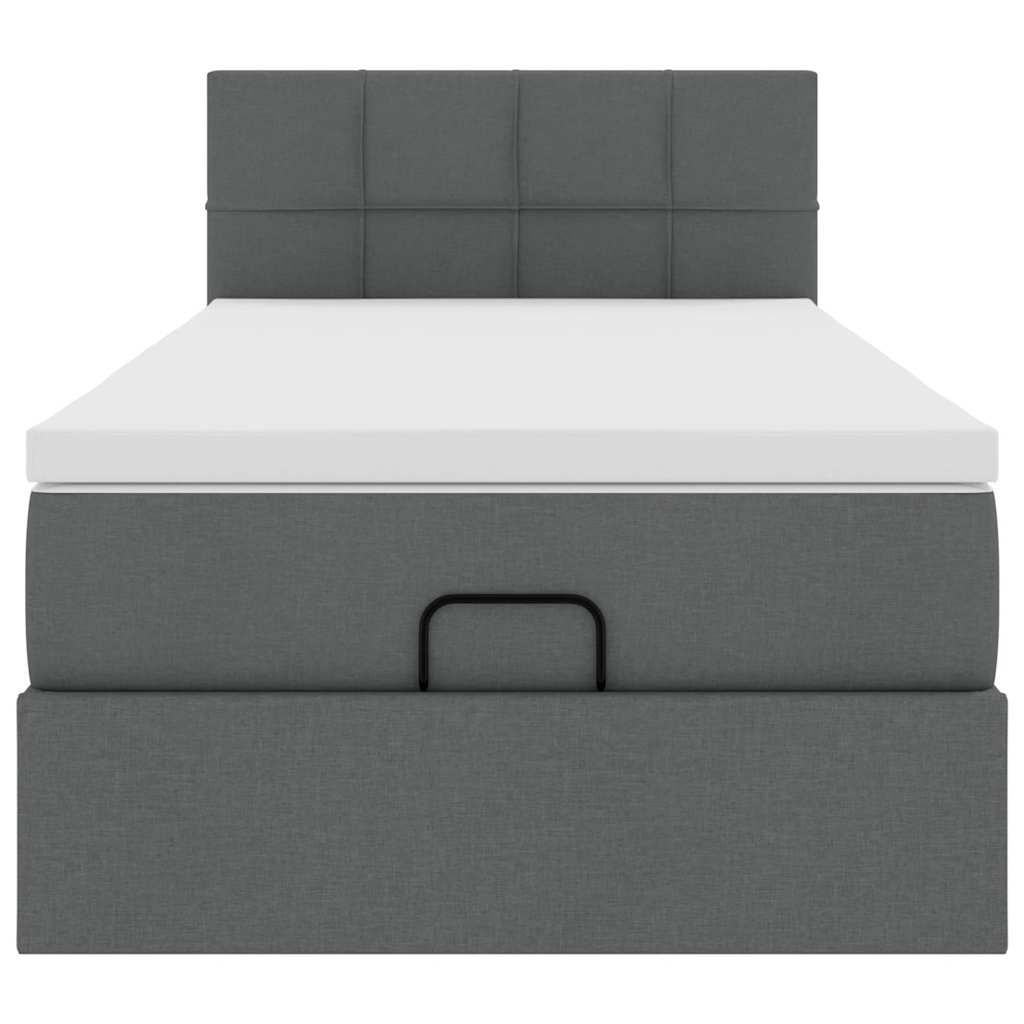 Ottoman bed met matras 100x200cm stof donkergrijs