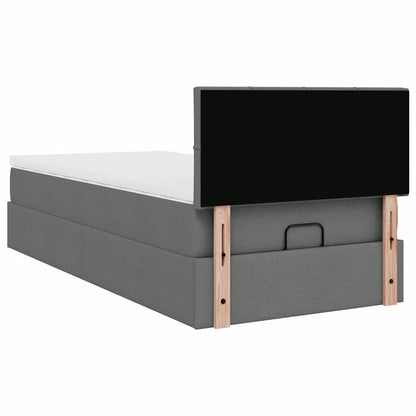 Ottoman bed met matras 100x200cm stof donkergrijs