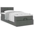 Ottomaans bed met matras 100x200 cm donkergrijs