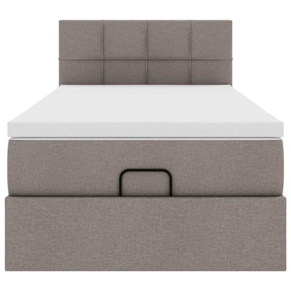Ottoman bed met matras 100x200cm stof taupe