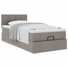 Bed met matras 100x200 cm stof taupe