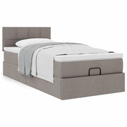Bed met matras 100x200 cm stof taupe