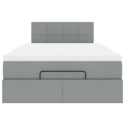 Ottoman bed met matras 120x190 cm stof lichtgrijs