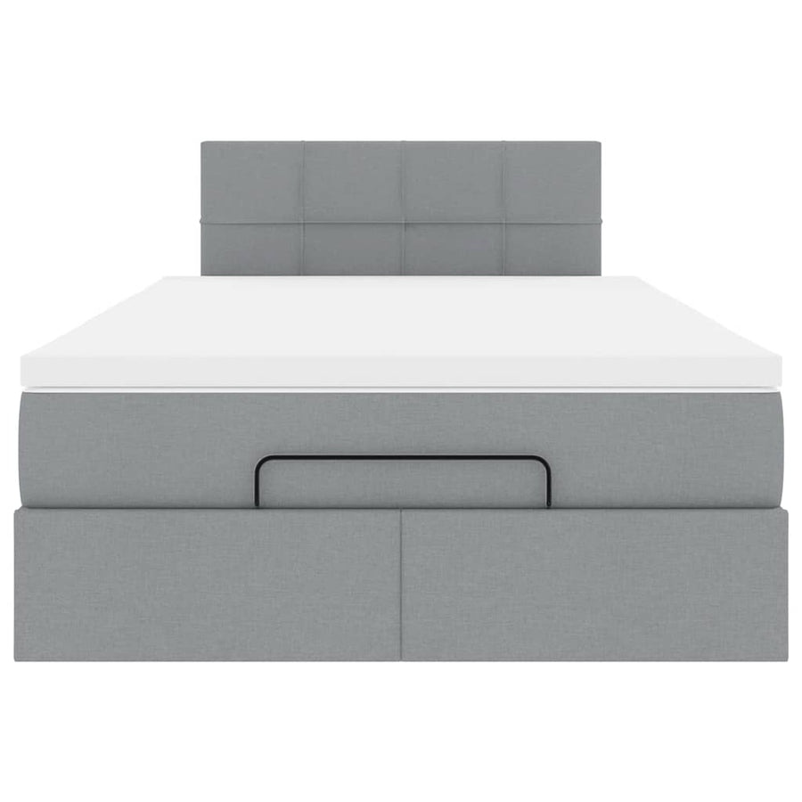 Ottoman bed met matras 120x190 cm stof lichtgrijs