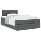 Bed with mattress 120x190 cm fabric dark gray