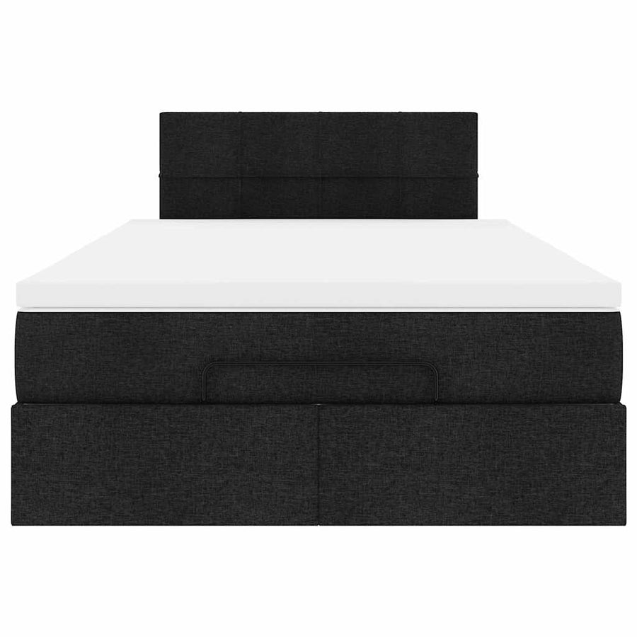 Ottoman bed met matras 120x190 cm stof zwart