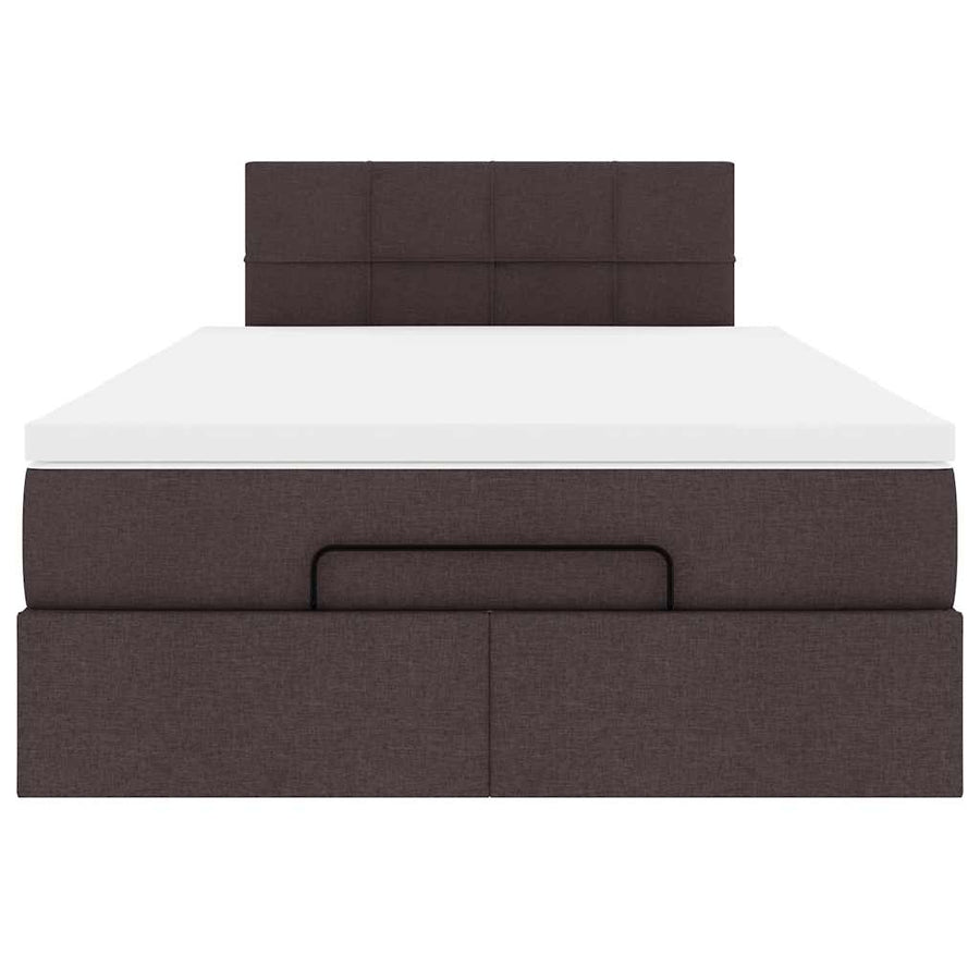 Ottoman bed met matras 120x190 cm stof donkerbruin