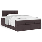 Ottoman bed with mattress 120x190 cm fabric dark brown