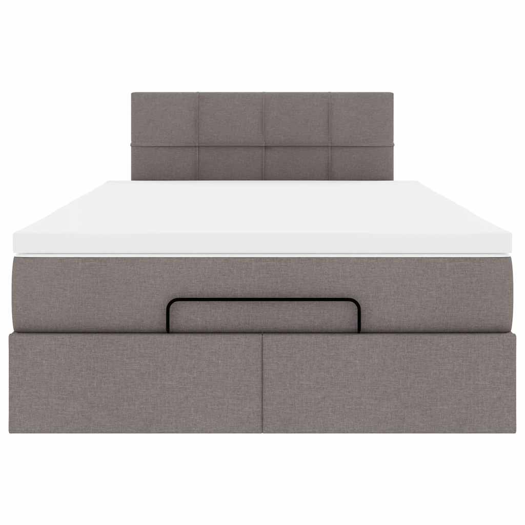 Ottoman bed met matras 120x190 cm stof taupe