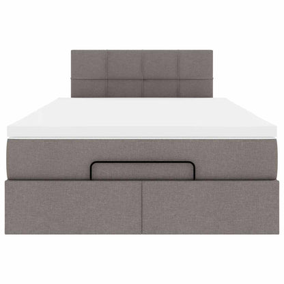 Ottoman bed met matras 120x190 cm stof taupe