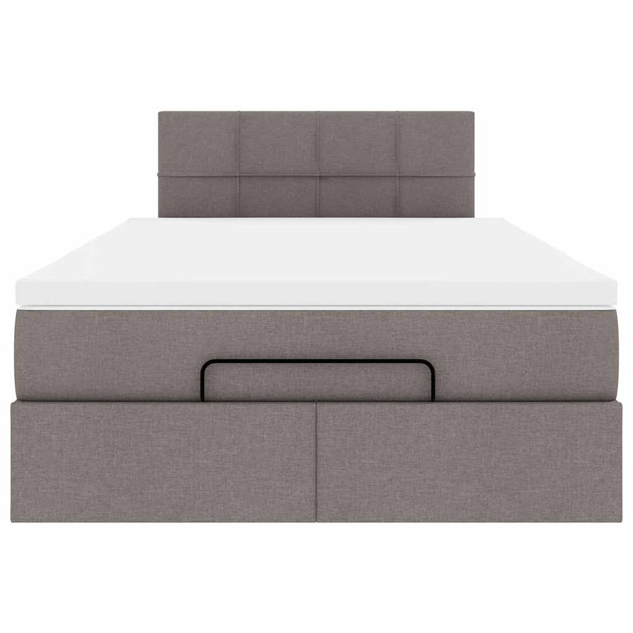 Ottoman bed met matras 120x190 cm stof taupe
