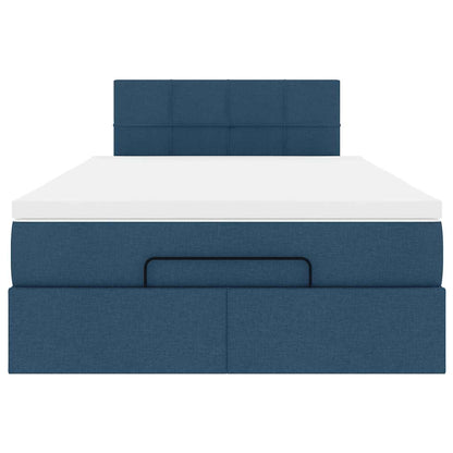 Ottoman bed met matras 120x190 cm stof blauw
