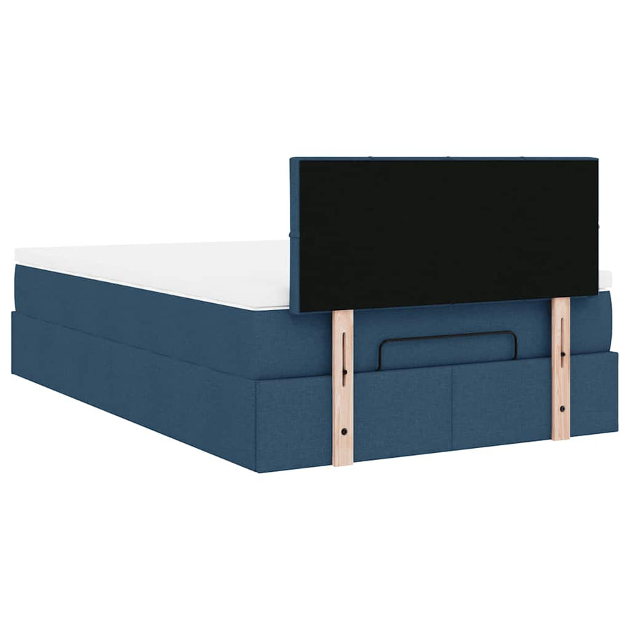 Ottoman bed met matras 120x190 cm stof blauw