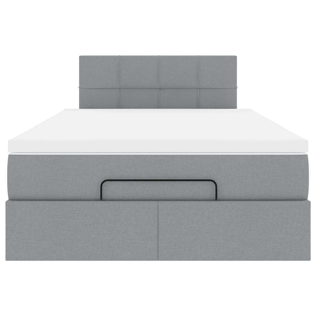 Ottoman bed met matras 120x200cm stof lichtgrijs