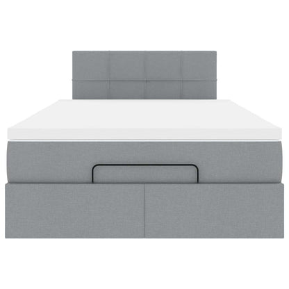 Ottoman bed met matras 120x200cm stof lichtgrijs