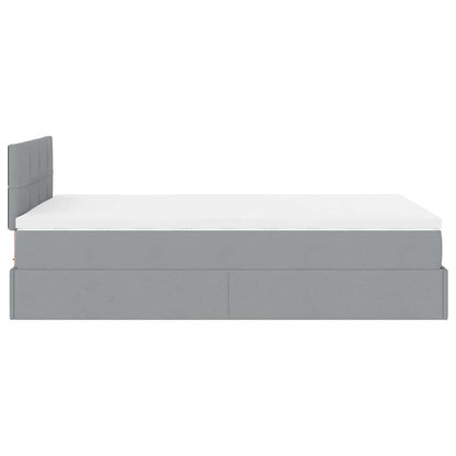 Ottoman bed met matras 120x200cm stof lichtgrijs