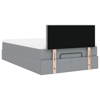Ottoman bed met matras 120x200cm stof lichtgrijs