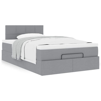 Ottoman bed met matras 120x200cm stof lichtgrijs